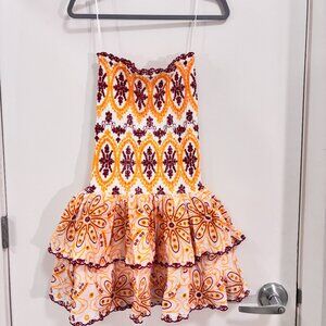 Strapless Floral A-Line Mini Dress